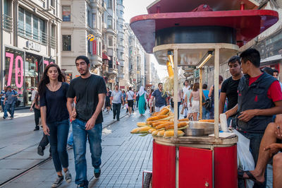 Group of people in front of building