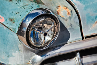 Close-up of old car