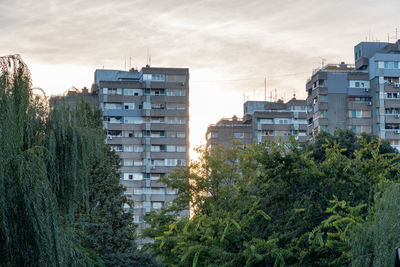 Low angle view of buildings against sky