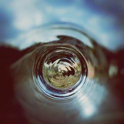 Close-up of water against sky