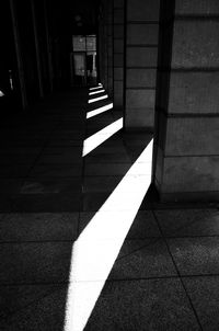 Sunlight falling on floor in building