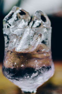 Close-up of ice cream in glass