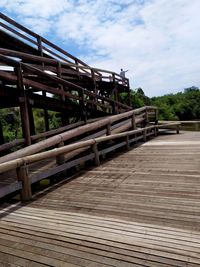 View of bridge against cloudy sky