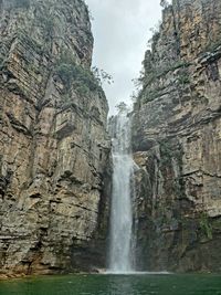 Scenic view of waterfall