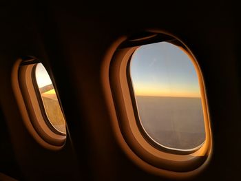 Close-up of airplane window