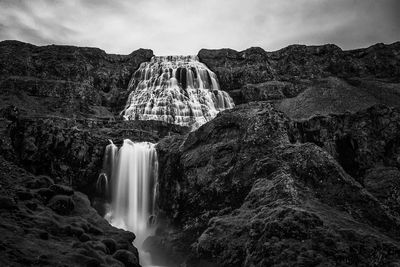 Scenic view of waterfall