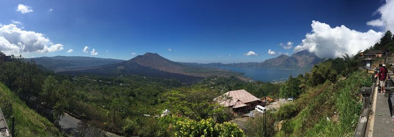 Panoramic view of mountains against sky