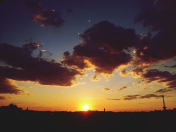 Silhouette of landscape at sunset