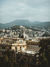 High angle view of cityscape against sky