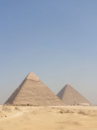 View of desert against clear sky