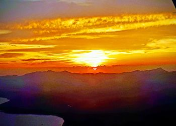 Scenic view of dramatic sky during sunset