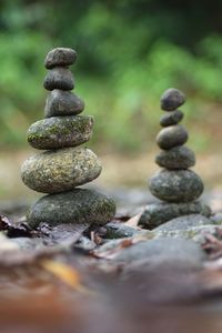 Stack of stones on pebbles