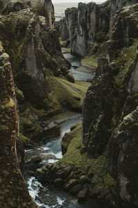 Scenic view of waterfall