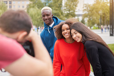 Portrait of smiling young couple