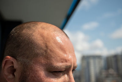 Close-up of man looking away