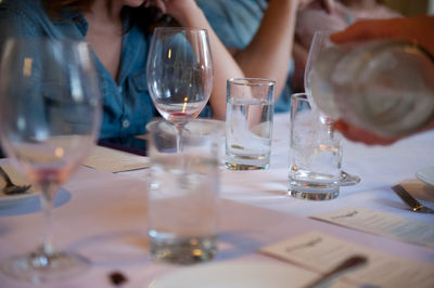 Close-up of wine glass on table