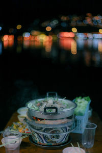 Close-up of food on table