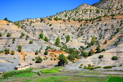 Scenic view of mountain range against sky