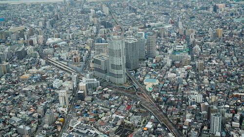 High angle view of cityscape