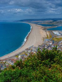 High angle view of sea