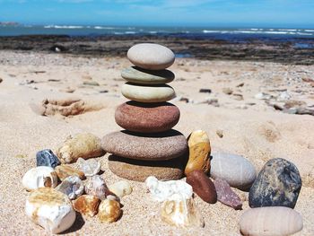 Stack of stones on beach