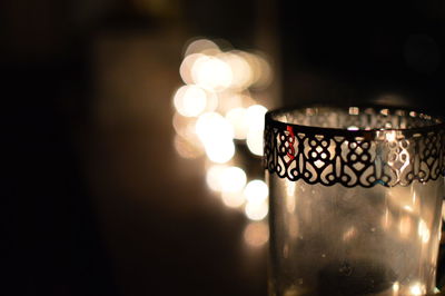 Close-up of illuminated lamp