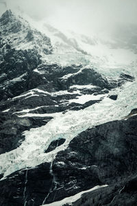 Aerial view of snowcapped mountain