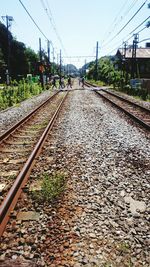 Surface level of railroad tracks