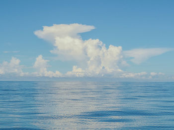 Scenic view of sea against blue sky