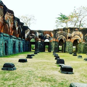 View of cemetery against clear sky
