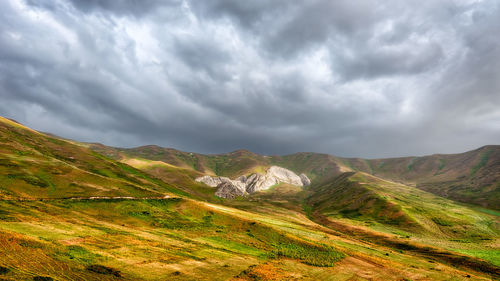 Scenic view of mountains against sky