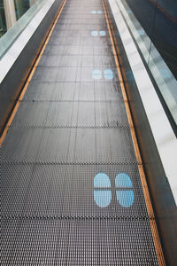 High angle view of escalator