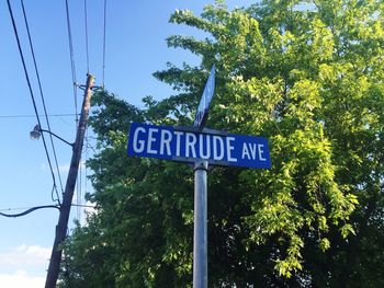 Low angle view of road sign