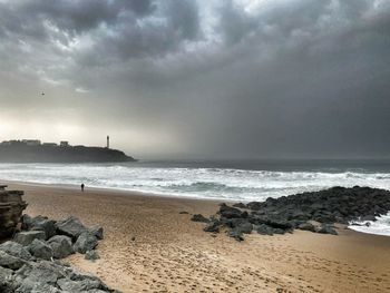 Scenic view of beach against sky