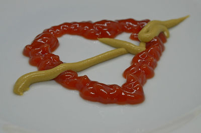 High angle view of dessert in plate