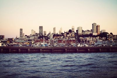 City skyline with waterfront