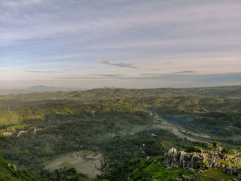 High angle view of landscape against sky