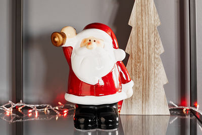 Christmas decorations on table