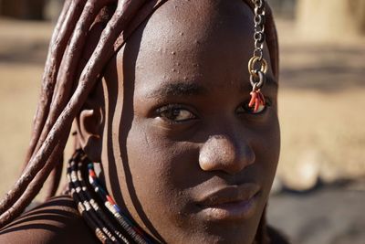 Close-up portrait of himba woman