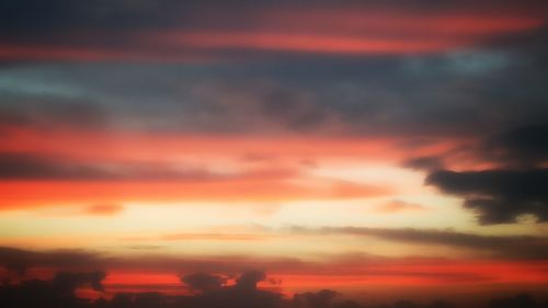 Scenic view of dramatic sky during sunset