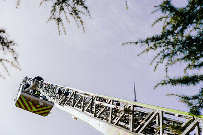 Low angle view of rollercoaster against sky