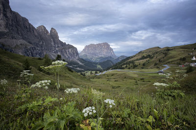 Scenic view of mountains against sky