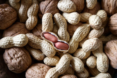 Full frame shot of walnuts