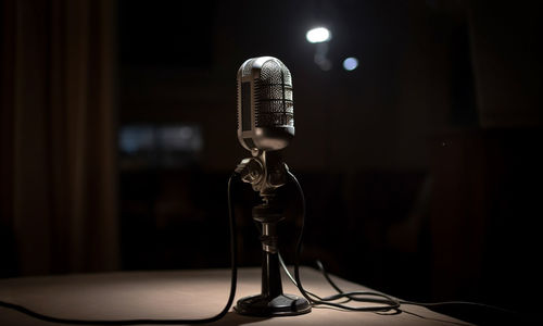 Close-up of microphone