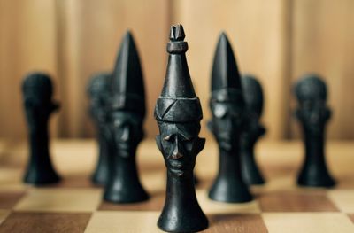 Close-up of chess pieces