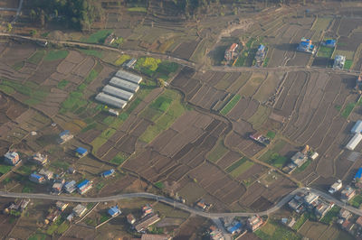 High angle view of agricultural field