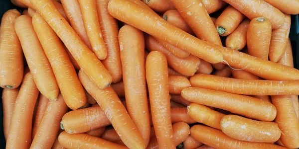 Full frame shot of carrots at market