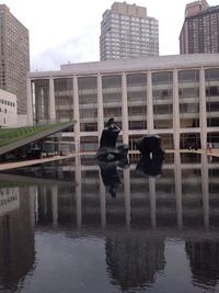 Reflection of buildings in water