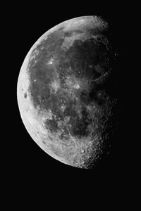 Low angle view of moon against clear sky at night