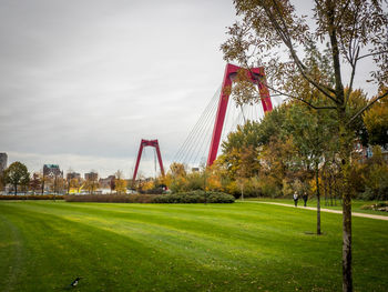 View of bridge in park